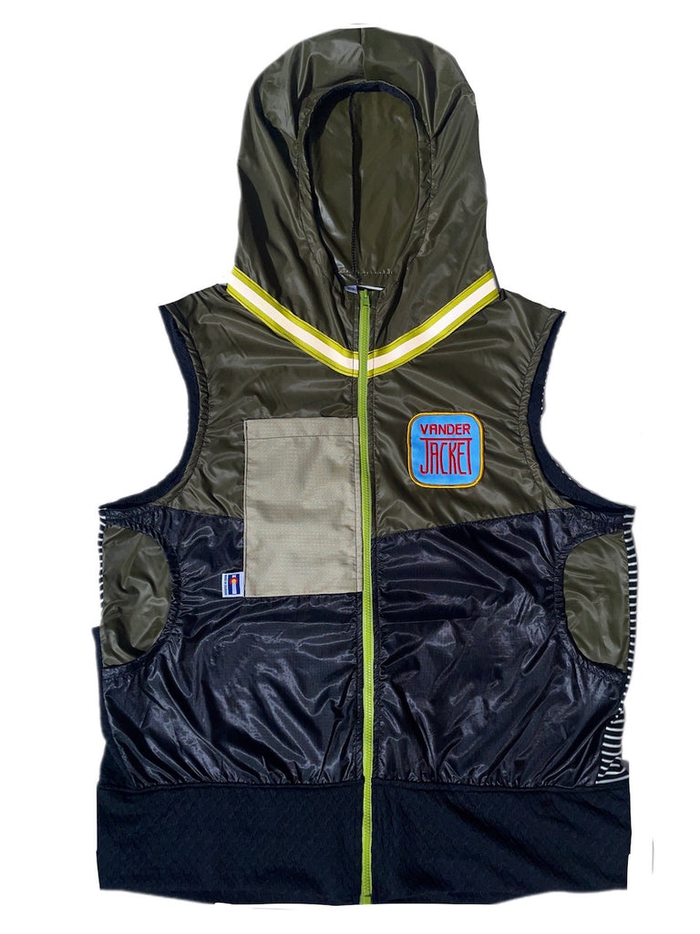 Vest Tea Olive Size M - Vander Jacket | Handmade Eco-Friendly Garments Designed For Runners