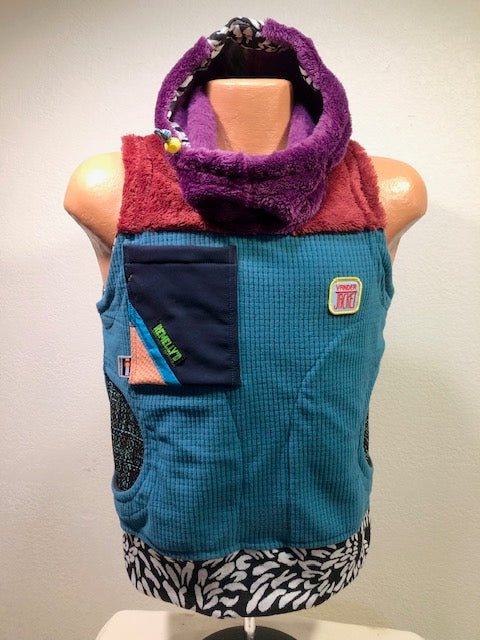 VEST 7 Size Unisex (Womens Large, Mens Medium) DIA Art Exhibition - Vander Jacket | Handmade Eco-Friendly Garments Designed For Runners