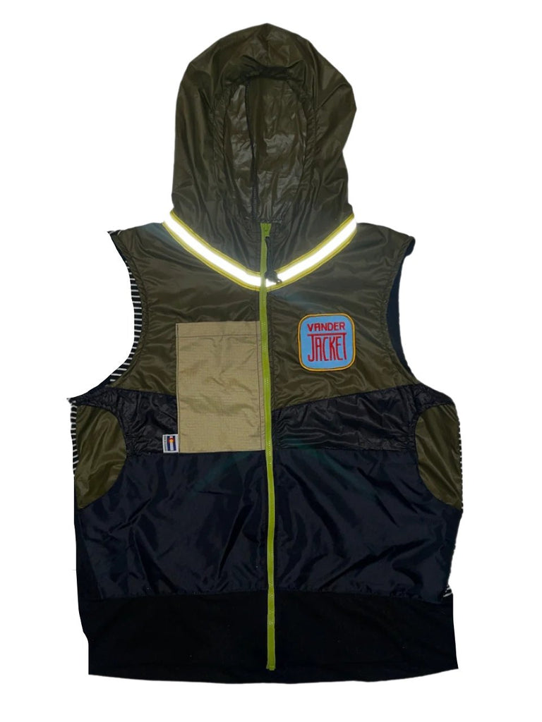 Vest Tea Olive Size M - Vander Jacket | Handmade Eco-Friendly Garments Designed For Runners