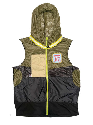 Vest Tea Olive Size M - Vander Jacket | Handmade Eco-Friendly Garments Designed For Runners