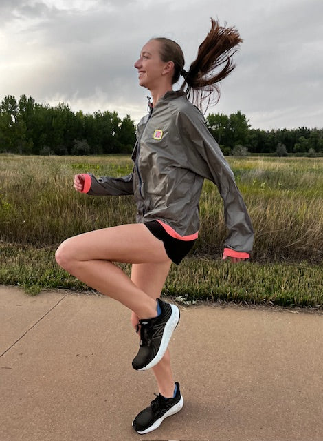 ORIGINAL Grey Maze Windbreaker, Size XS-XL - Vander Jacket | Handmade Eco-Friendly Garments Designed For Runners