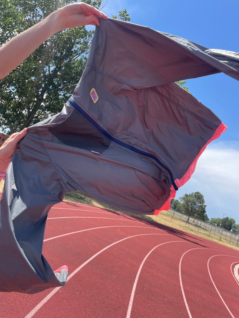 ORIGINAL Grey Maze Windbreaker, Size XS-XL - Vander Jacket | Handmade Eco-Friendly Garments Designed For Runners