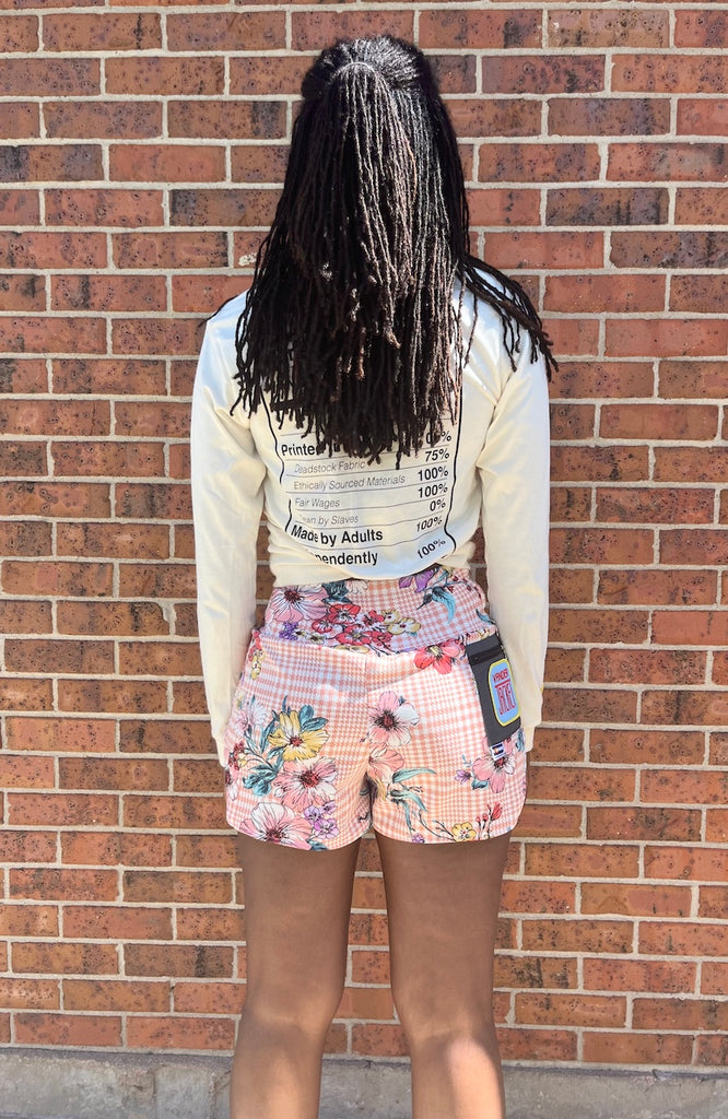 Shorts Flora Pink, Flora Ice, Size XS - Vander Jacket | Handmade Eco-Friendly Garments Designed For Runners