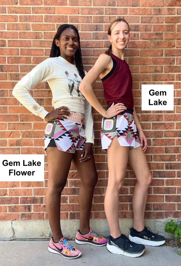 Shorts Gem Lake, Flower Sizes XXS-XL - Vander Jacket | Handmade Eco-Friendly Garments Designed For Runners