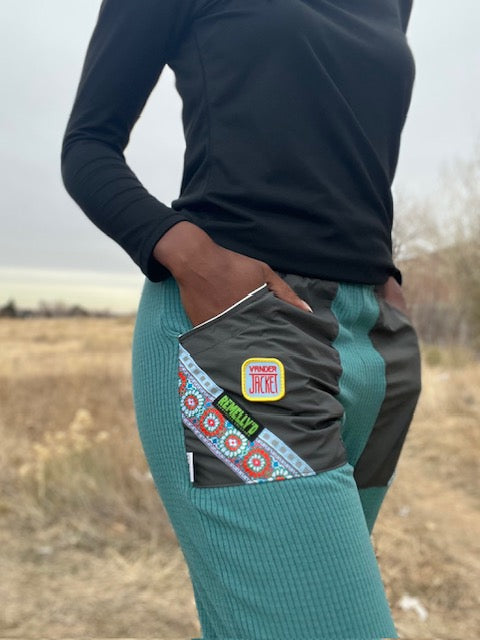 Power Flower Vander Pants Sizes S,M,XL Remelly'D - Vander Jacket | Handmade Eco-Friendly Garments Designed For Runners