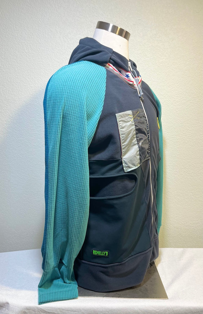 Glacier Size XL ReMelly'd! - Vander Jacket | Handmade Eco-Friendly Garments Designed For Runners