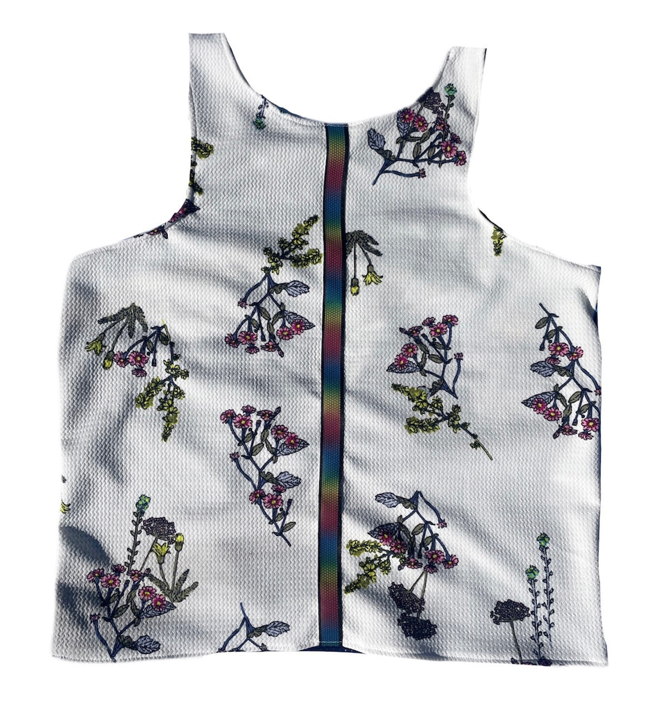 ORIGINAL SINGLET Flower Back (Unisex) Size M - Vander Jacket | Handmade Eco-Friendly Garments Designed For Runners