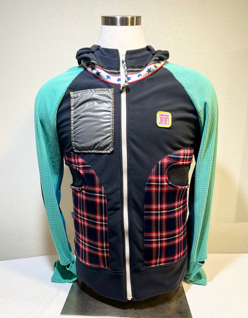 Plaid Pace Size M ReMelly'd! - Vander Jacket | Handmade Eco-Friendly Garments Designed For Runners